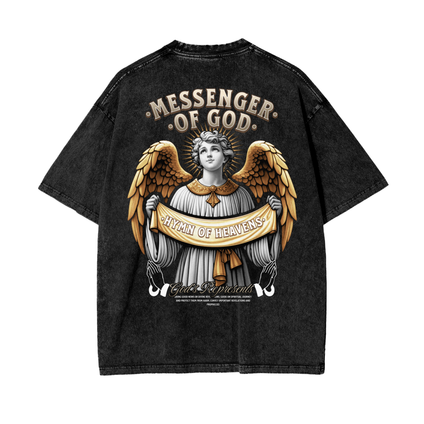 Messenger of God Oversize Snow Washed T-Shirt (MasterLA-Clothing) - Christian T-Shirts
