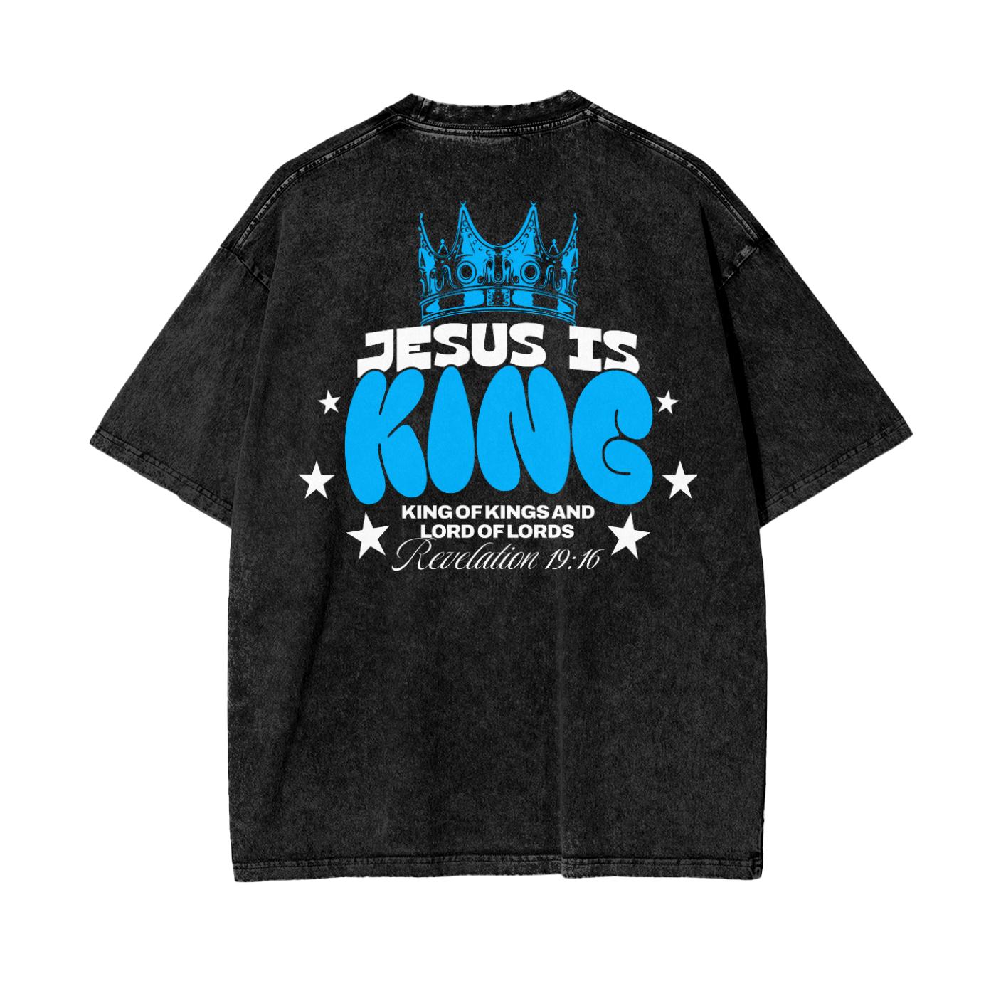 Jesus is King Oversize Snow Washed T-Shirt - Christian Tee