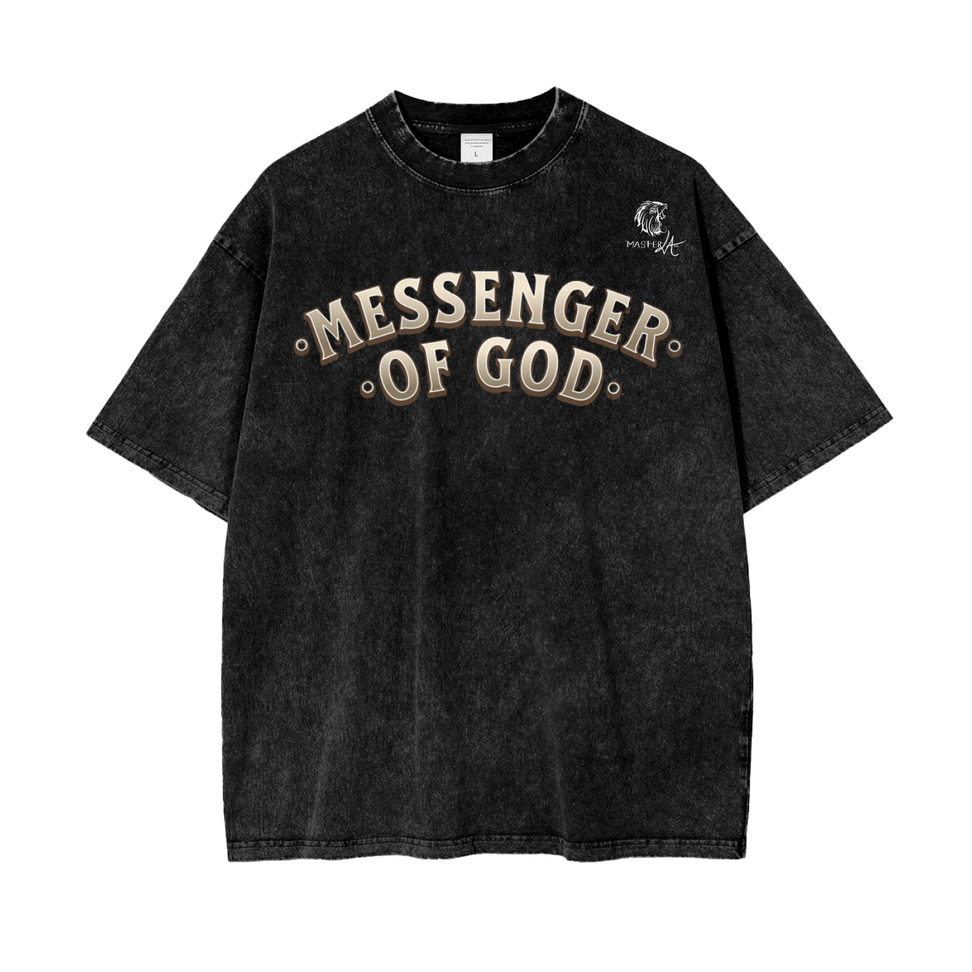 Messenger of God Oversize Snow Washed T-Shirt (MasterLA-Clothing) - Black / S - Christian T-Shirts