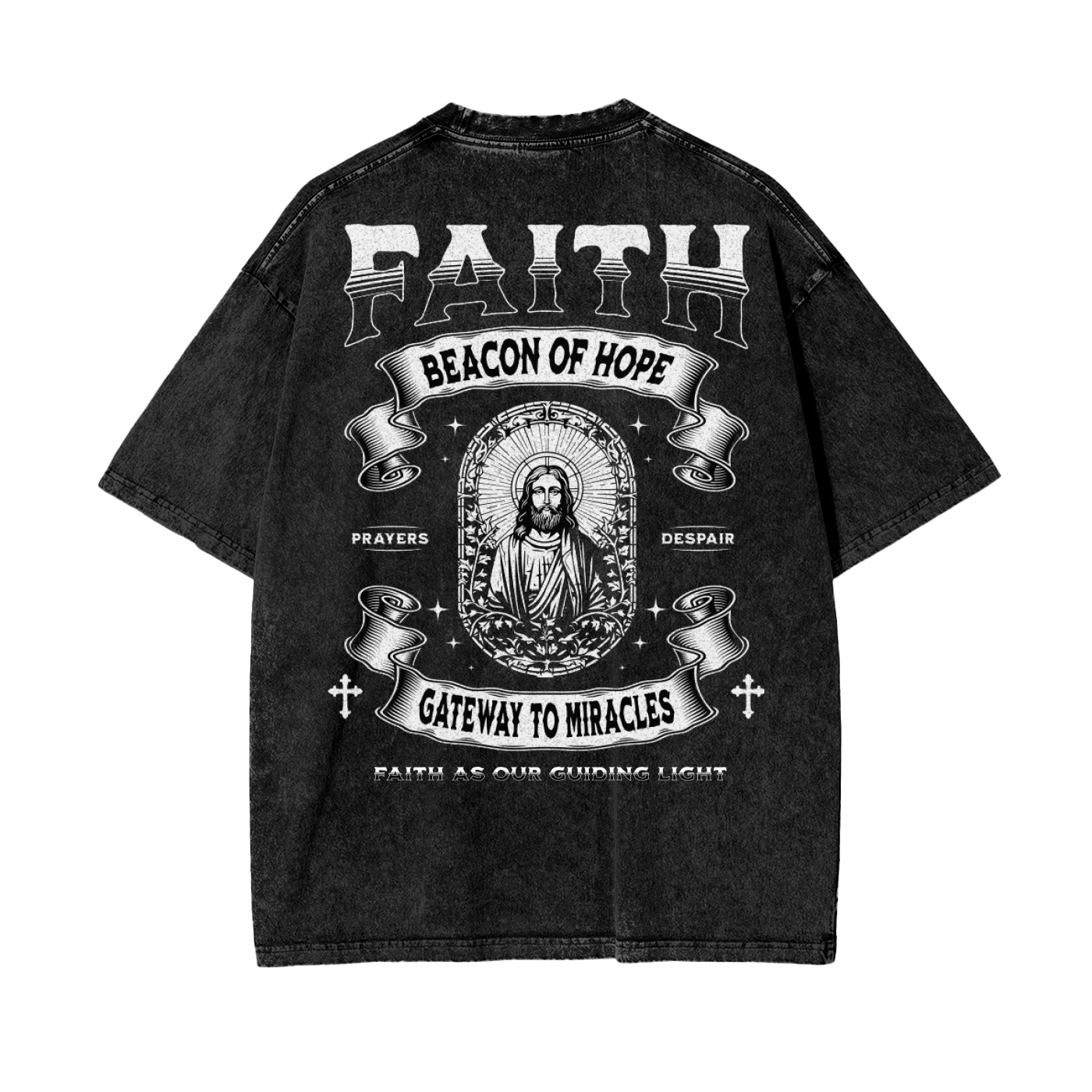 Faith beacon of hope Snow Washed T-Shirt - Christian T-Shirts
