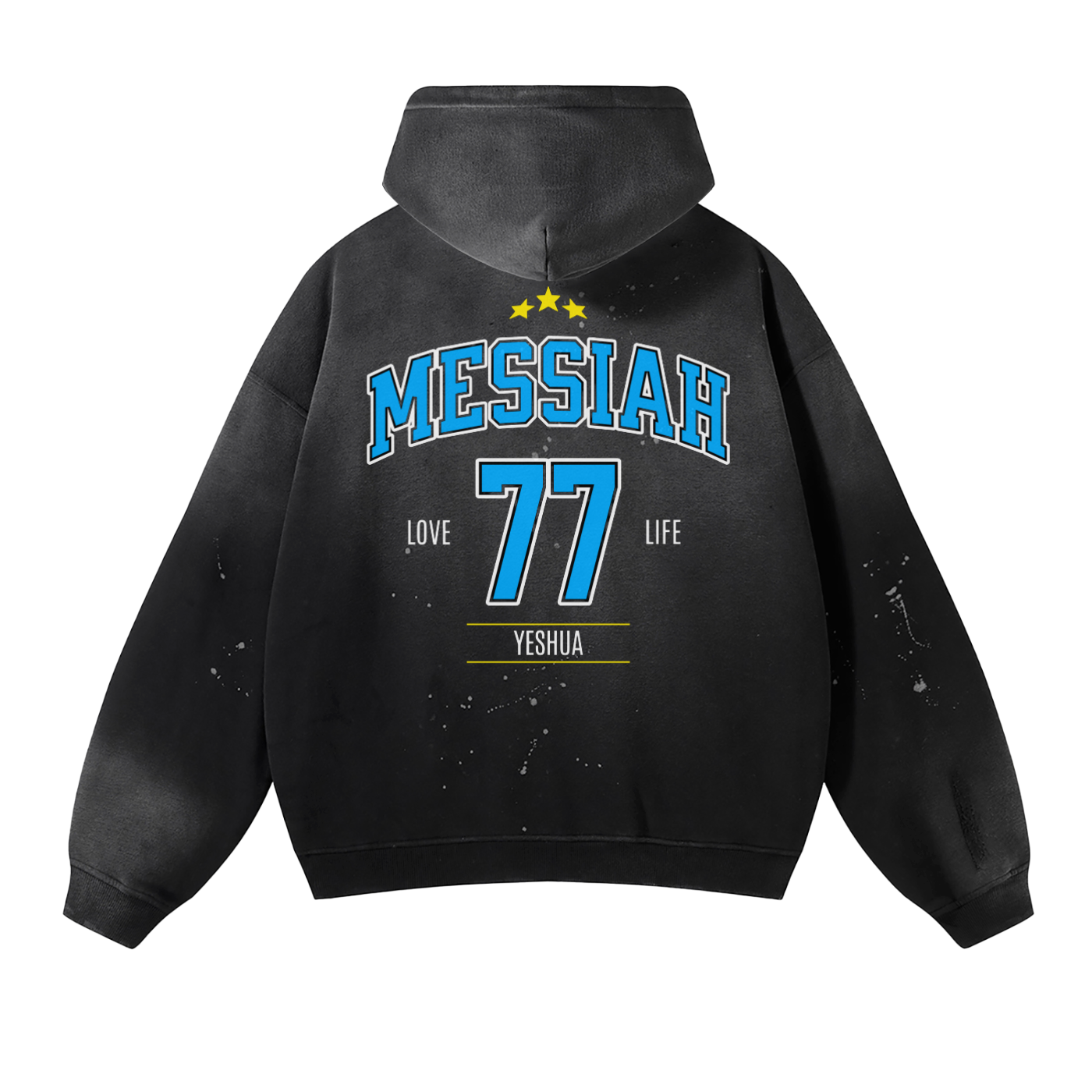 Messiah Wash Frayed Fleece Hoodie - Christian Jumpers