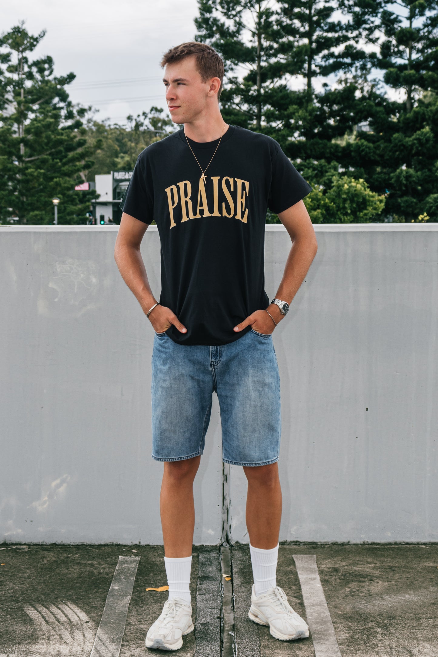 Praise to the king Lightweight Unisex Crewneck T-shirt - Christian T-Shirts