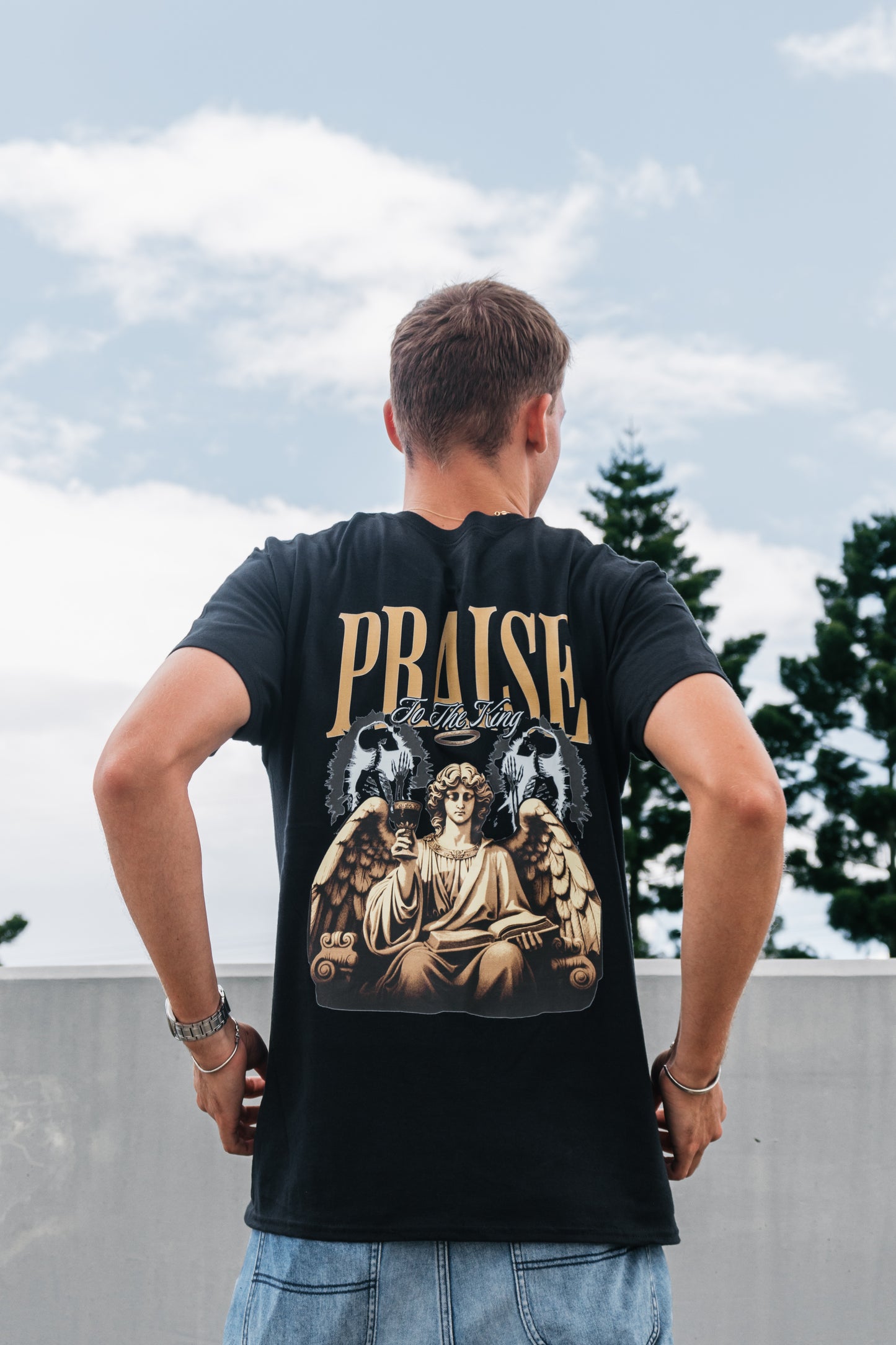 Praise to the king Lightweight Unisex Crewneck T-shirt - Christian T-Shirts
