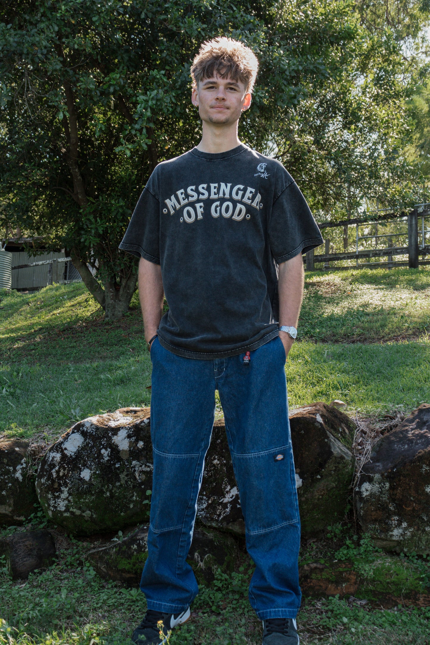 Messenger of God Oversize Snow Washed T-Shirt (MasterLA-Clothing) - Christian T-Shirts