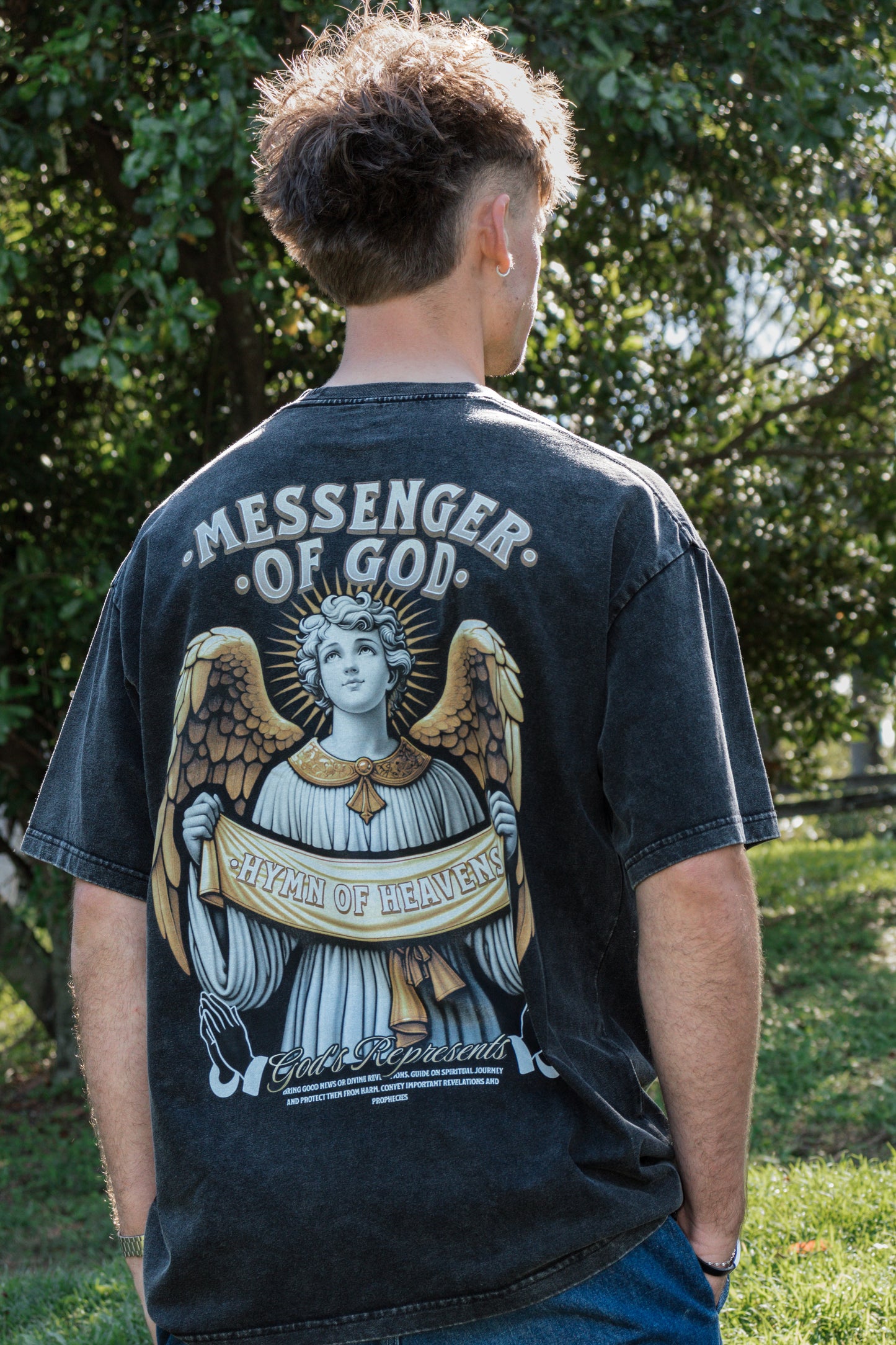 Messenger of God Oversize Snow Washed T-Shirt (MasterLA-Clothing) - Christian T-Shirts