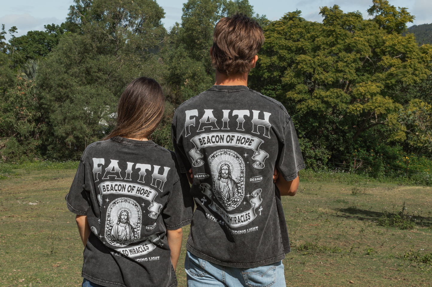Faith beacon of hope Snow Washed T-Shirt - Christian T-Shirts