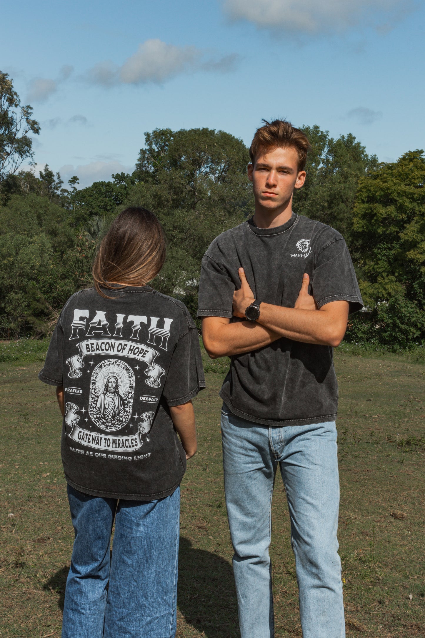 Faith beacon of hope Snow Washed T-Shirt - Christian T-Shirts