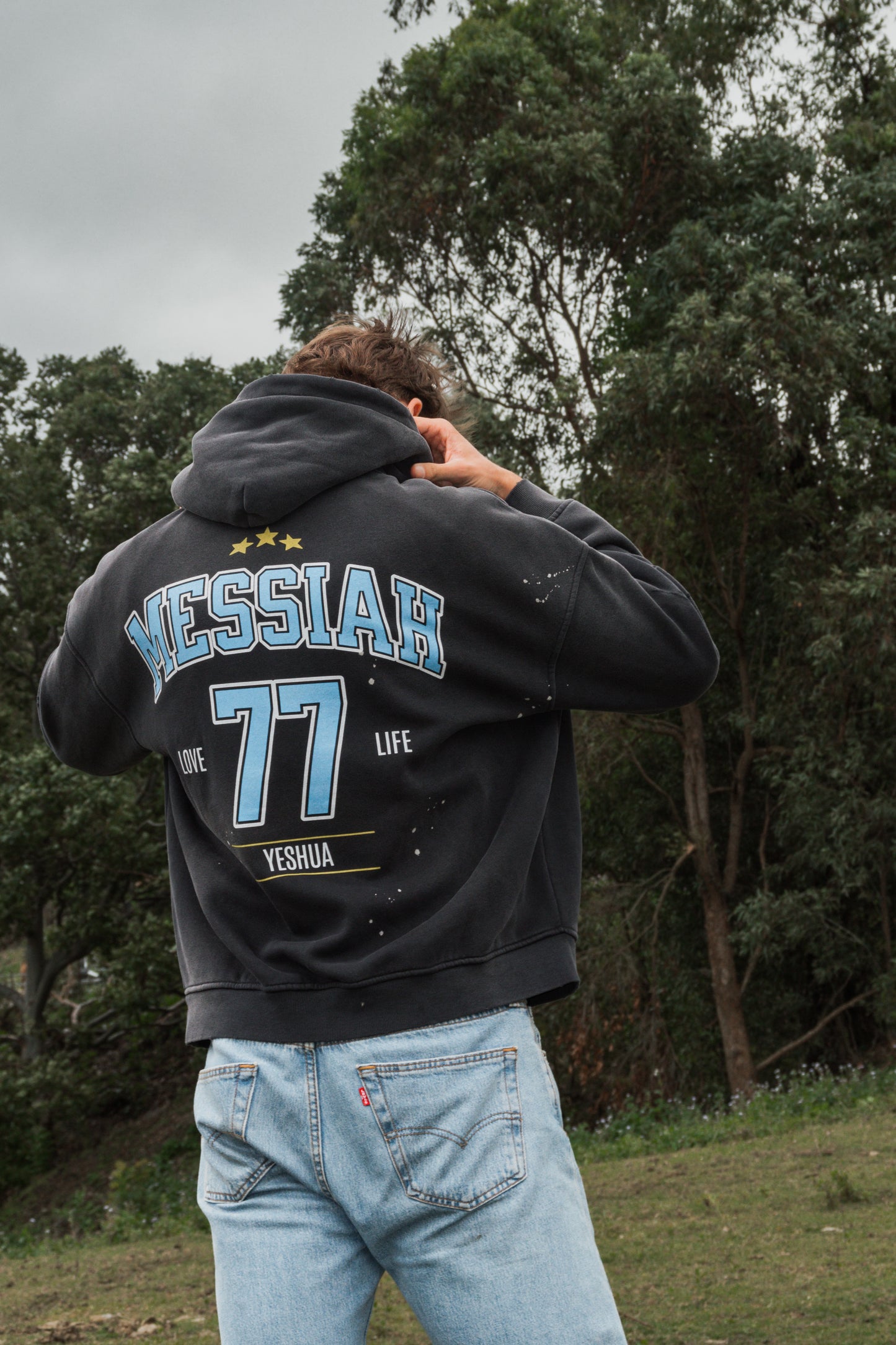 Messiah Wash Frayed Fleece Hoodie - Christian Jumpers