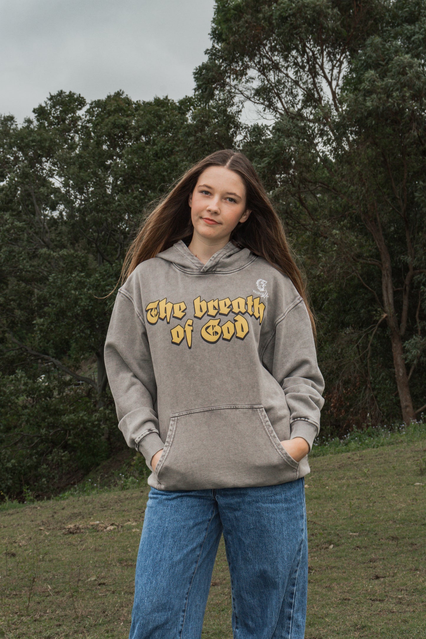 The Breath of God's Acid Wash Oversize Hoodie