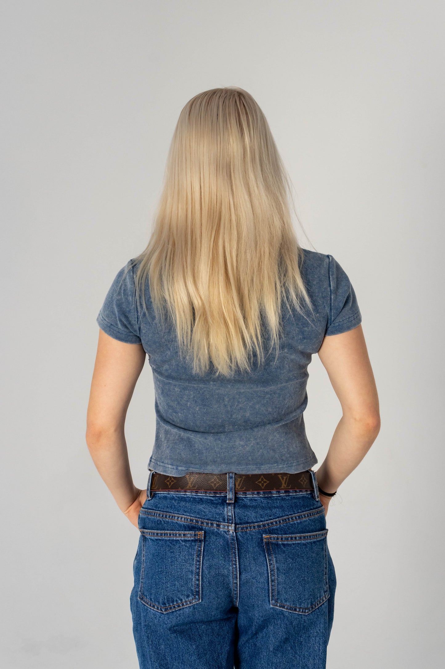 Blue Women’s Faith Bodycon Tee – Washed Vintage Fit