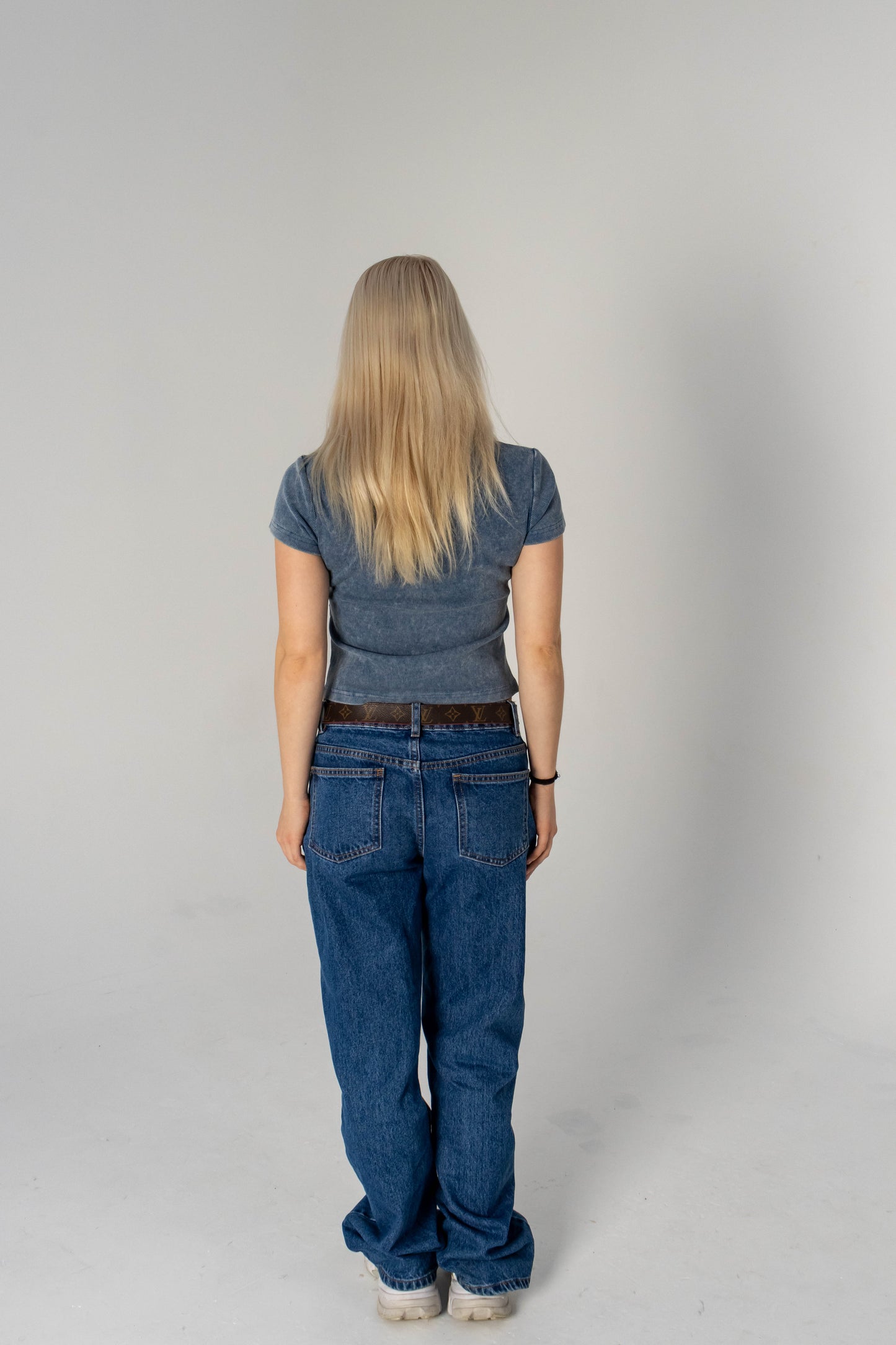 Blue Women’s Faith Bodycon Tee – Washed Vintage Fit