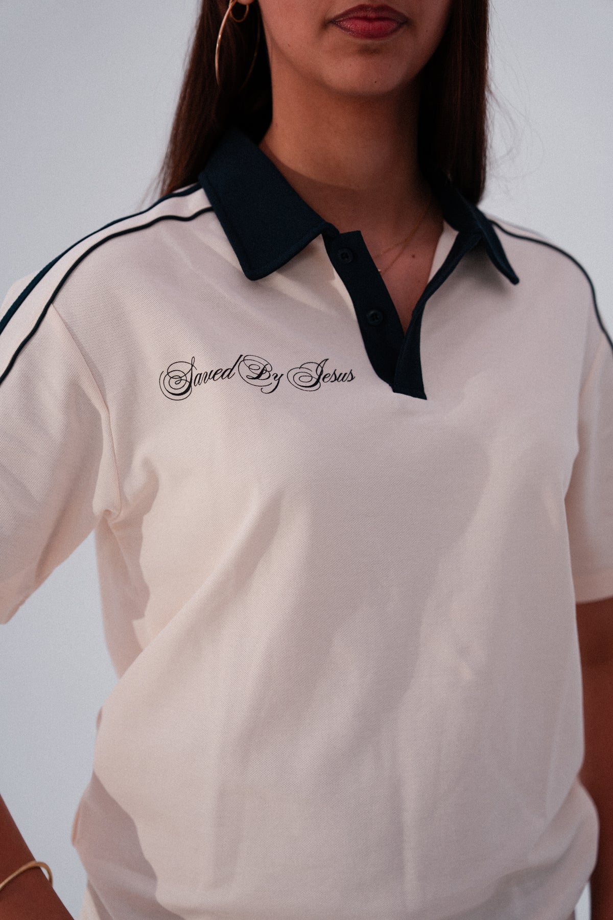Saved By Jesus Tee Collar tee (Mild Apricot)