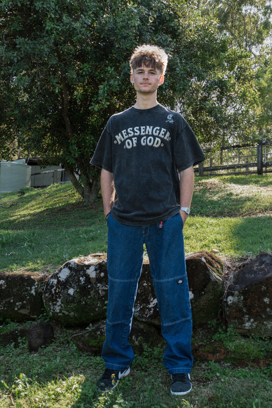 Messenger of God Oversize Snow Washed T-Shirt (MasterLA-Clothing)