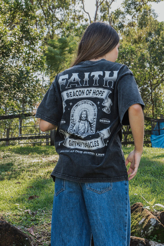 Faith beacon of hope  Snow Washed T-Shirt