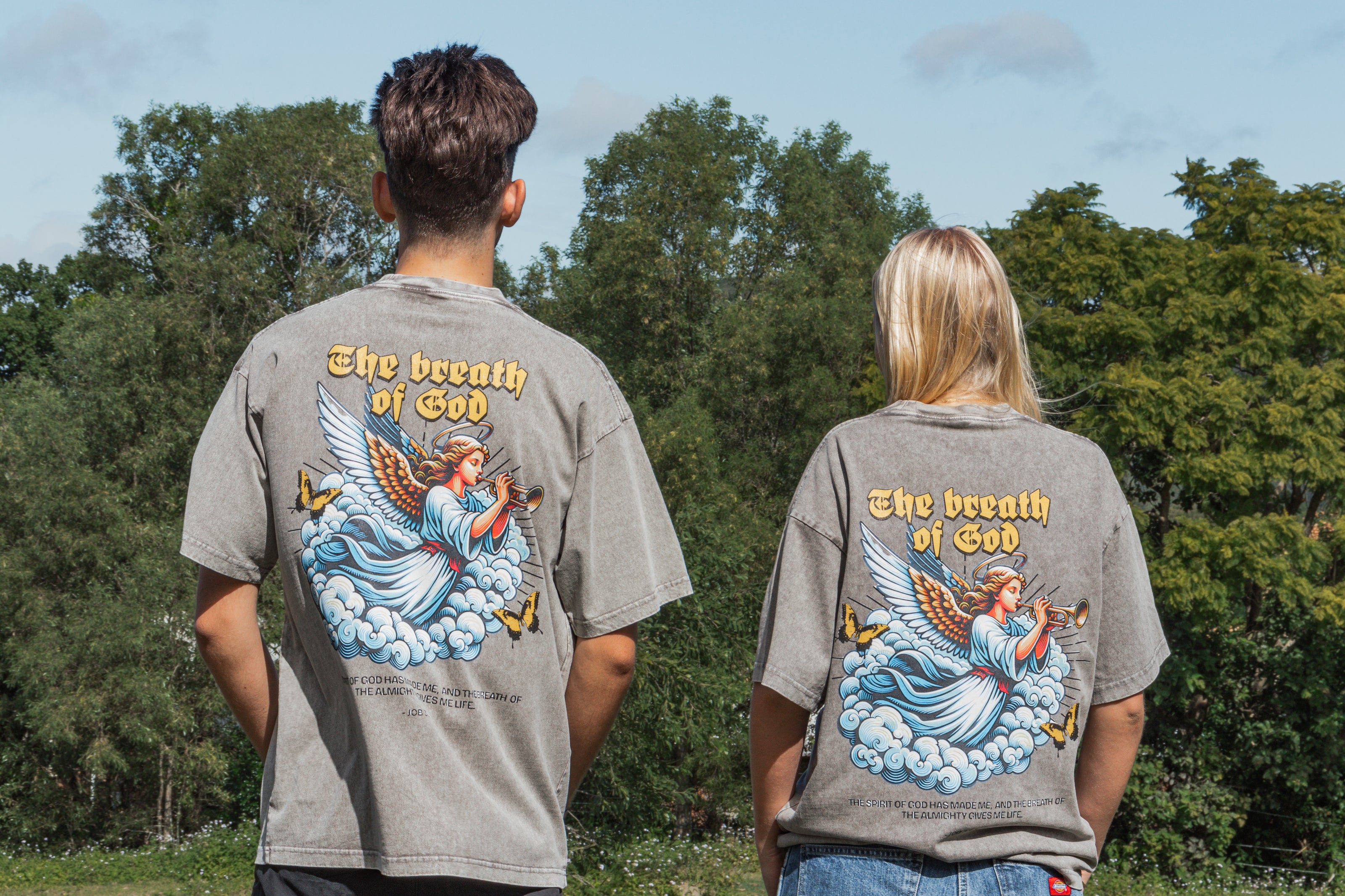 The Breath of God Oversize Snow Washed T-Shirt - Christian T-Shirts