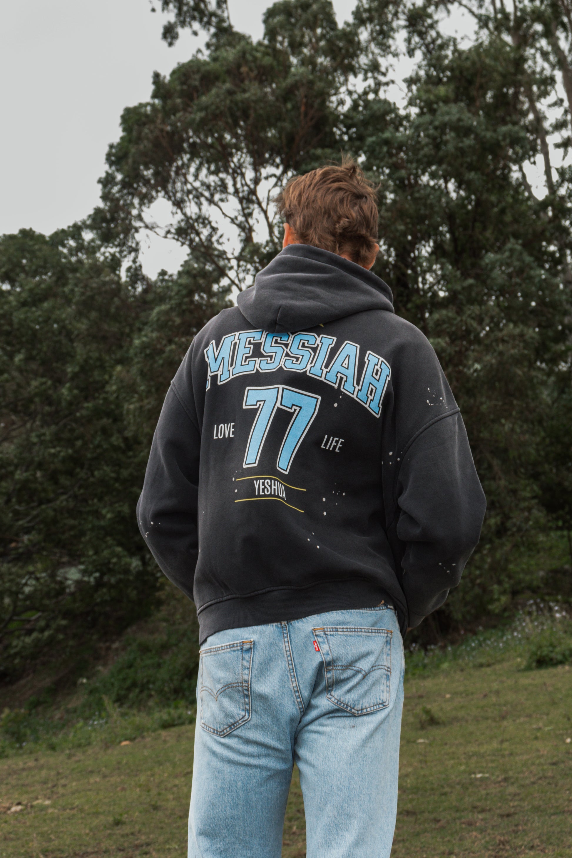 Messiah Wash Frayed Fleece Hoodie - Christian Jumpers