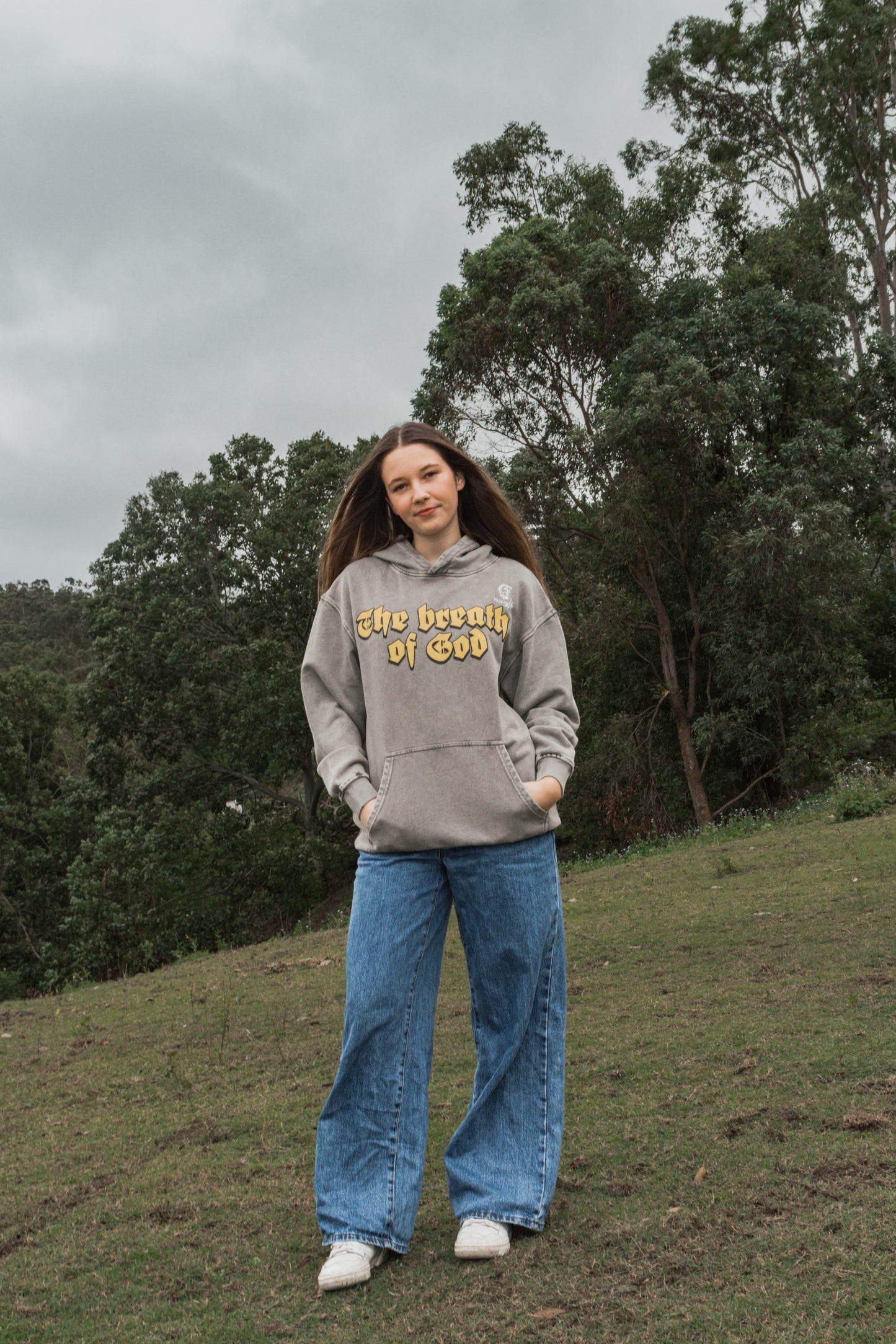 The Breath of God's Acid Wash Oversize Hoodie