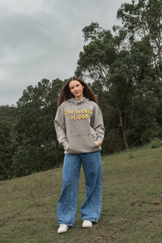 The Breath of God's Acid Wash Oversize Hoodie