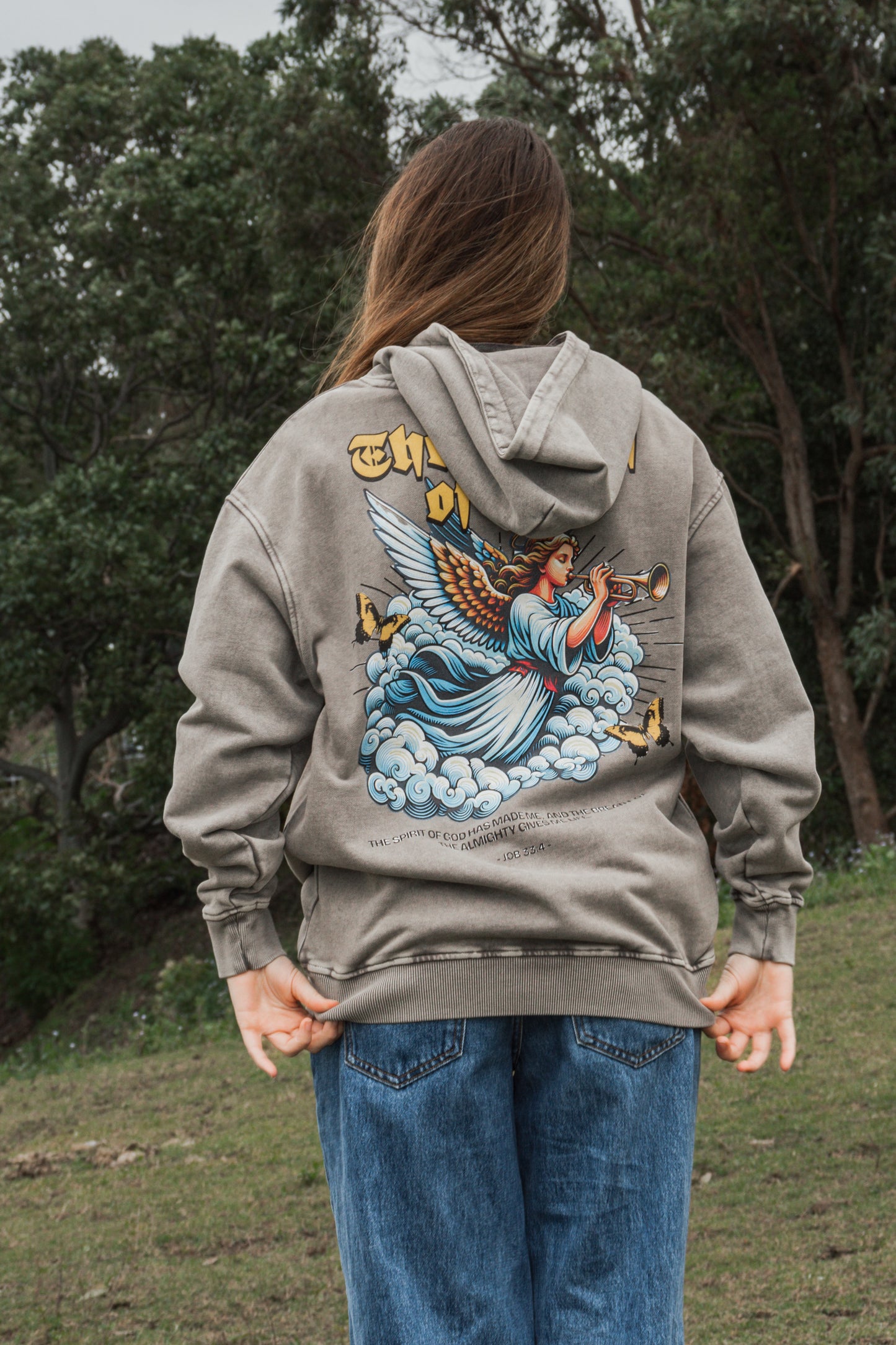 The Breath of God's Acid Wash Oversize Hoodie