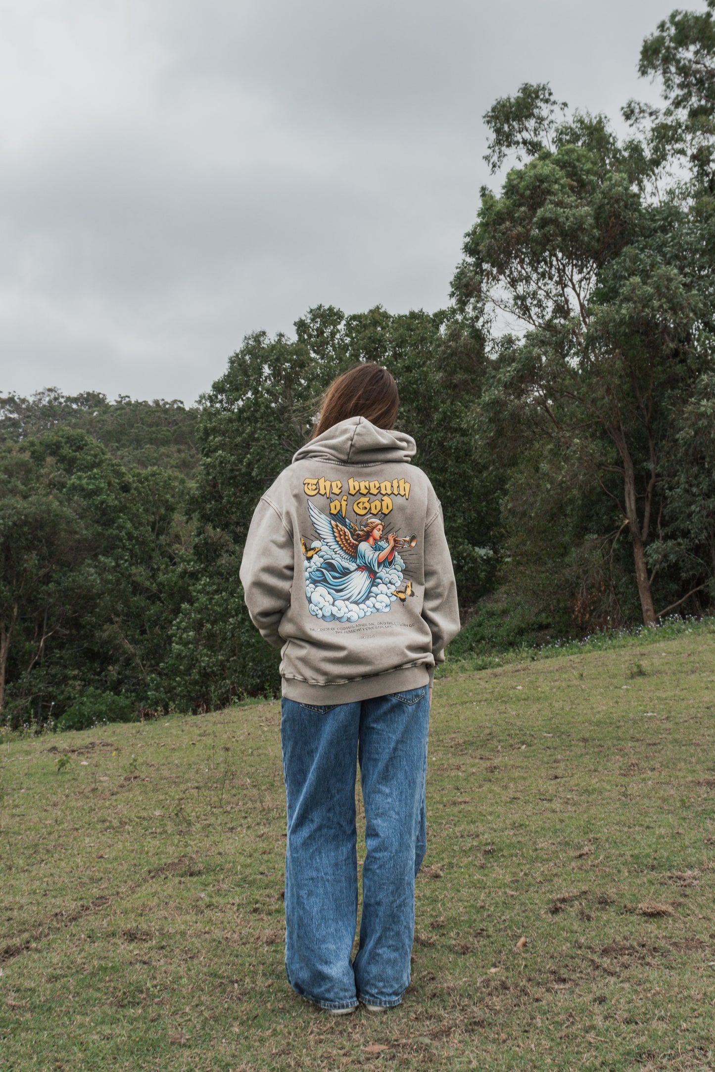 The Breath of God's Acid Wash Oversize Hoodie