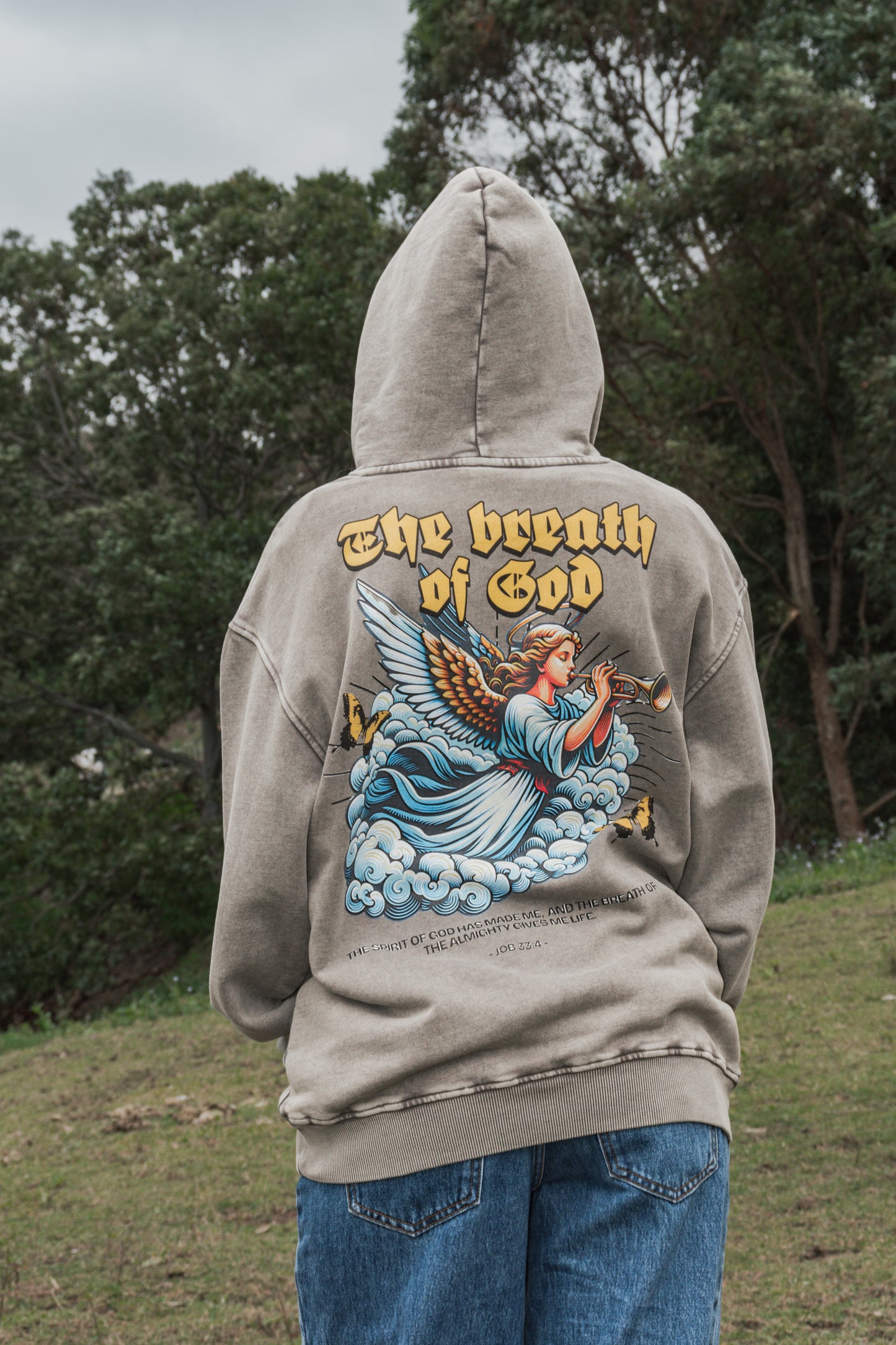 The Breath of God's Acid Wash Oversize Hoodie