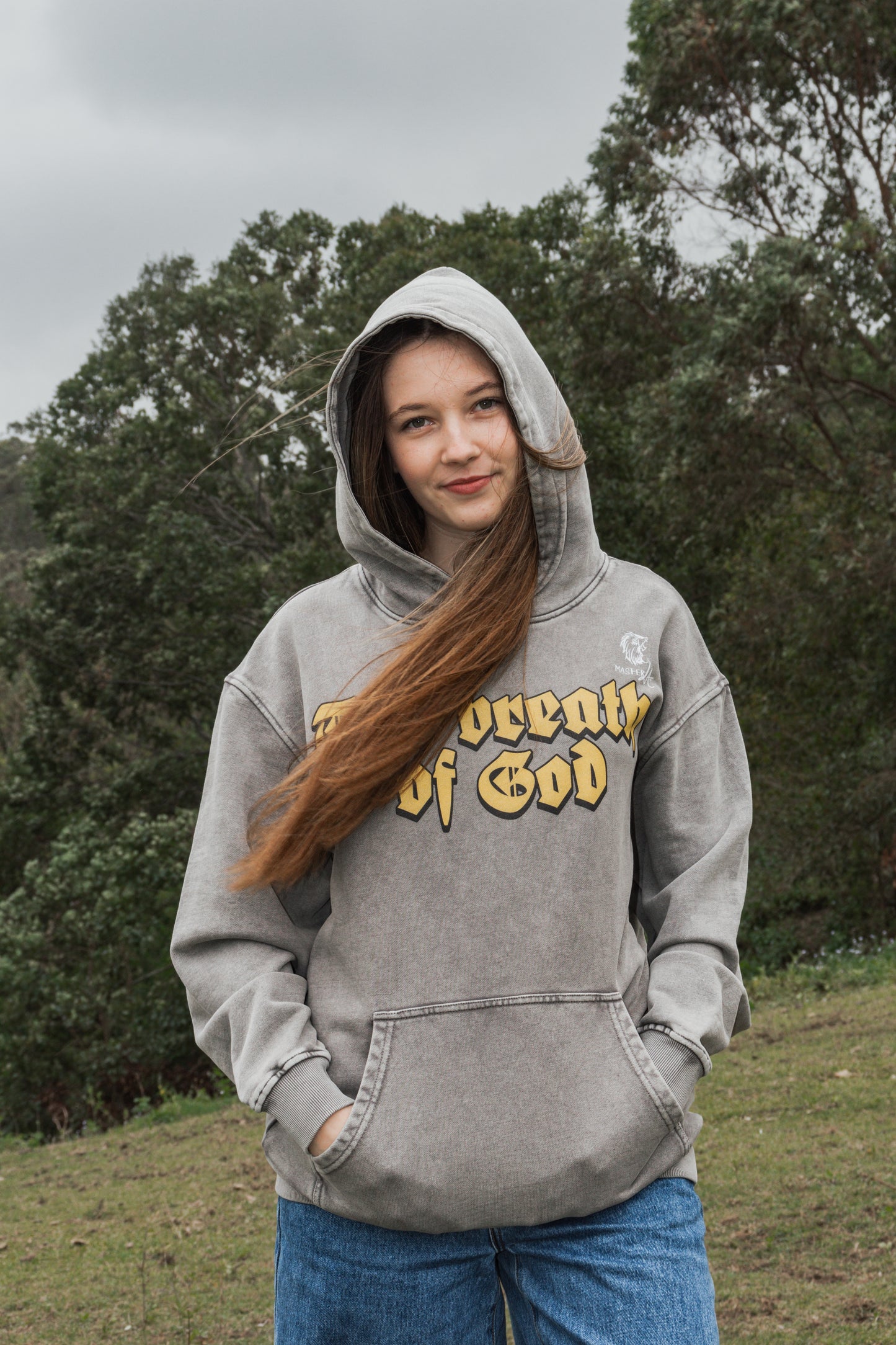 The Breath of God's Acid Wash Oversize Hoodie