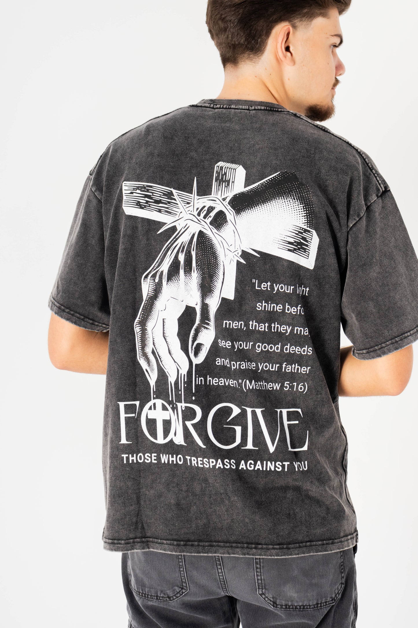 Forgive Washed Vintage Tee – Heavyweight Christian Streetwear