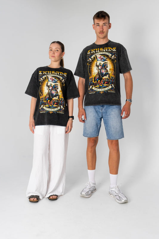 Crusade Washed Vintage Tee – Christian Heavyweight Streetwear