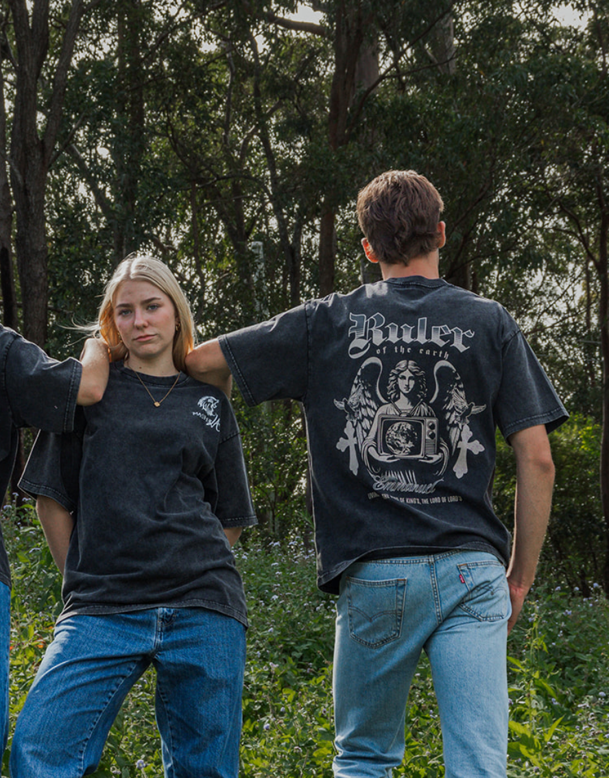 Ruler of the earth Oversize Snow Washed T-Shirt - Christian T-Shirts