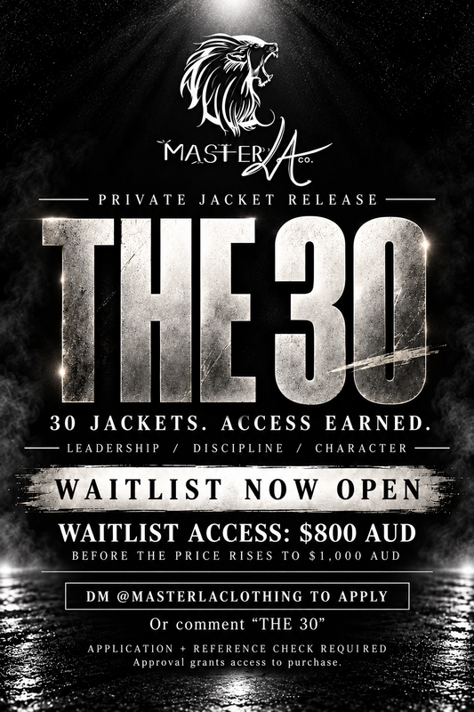 MASTER LA CLOTHING JACKET — THE 30 🔒 PRIVATE WAITLIST NOW OPEN.