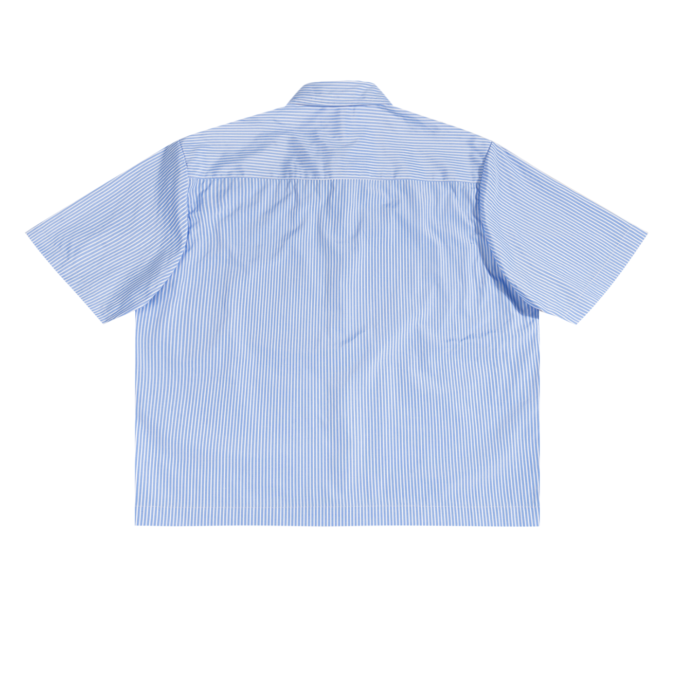 Trust in the Lord Vertical Stripe Boxy Shirt-Blue